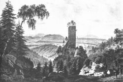Stich Burgruine Wieladingen Stich Burgruine Wieladingen